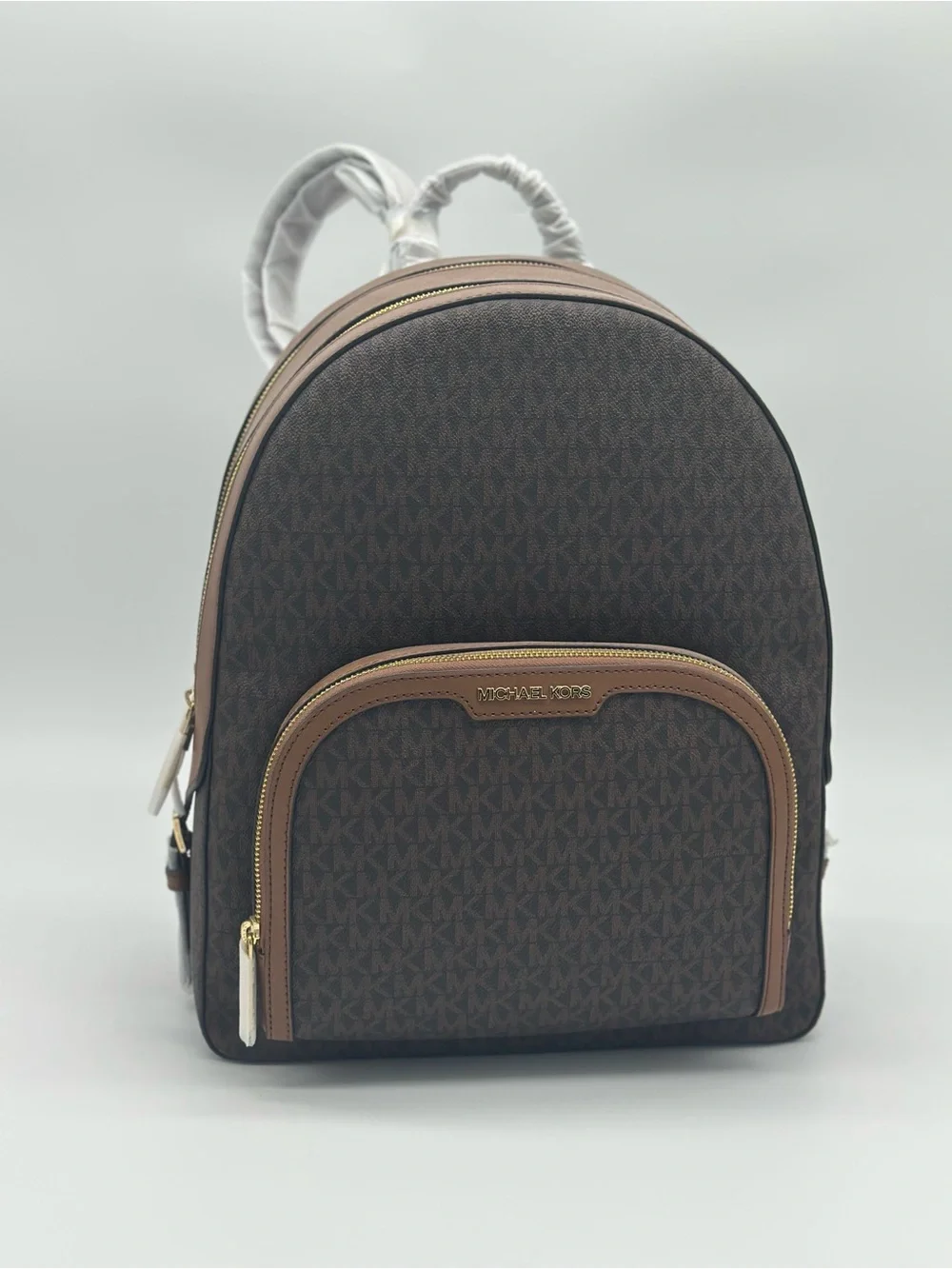 Michael Kors Brown and Tan Signature Logo Backpack